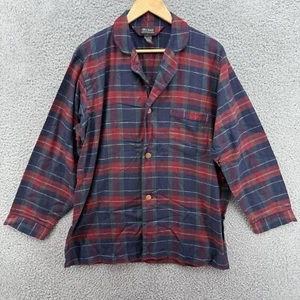 Diplomat Red Tartan Plaid 2 Piece Long Sleeve Pajama Set Mens Medium Tall Cotton - Picture 1 of 12