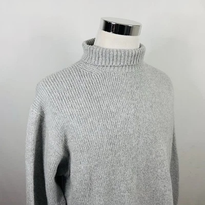 Uniqlo: C размер XL женщин черепаха шеи свитер серый вязаный шерсти смесь повседневный - Изображение 1 из 4