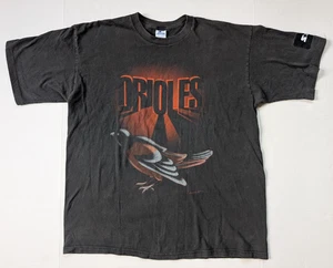 Vintage Baltimore Orioles Shirt Mens XL Shadow Black MLB 90s Bird Logo - Picture 1 of 8
