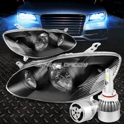 CARCASA NEGRA FARO ESQUINA TRANSPARENTE+LED BLANCO 9006 HID CON VENTILADOR PARA 03-08 COROLLA Foto 1 de 4