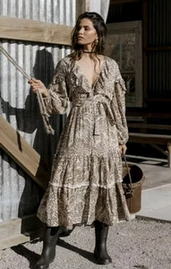 Spell & The Gypsy Collective Ada Gown Leopard Print Size M AU 10 US 6 rrp $350 - Picture 1 of 21