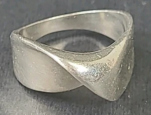 Sterling Silver 925 Modernist Twist Rolling Crossover Ring Size 6.5 – 4.3g - Picture 1 of 10