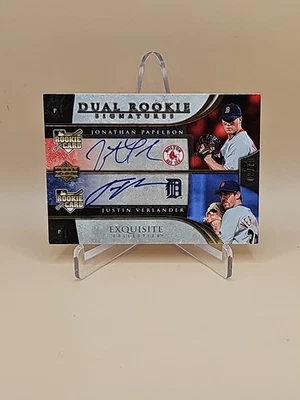 2006 EXQUISITE JUSTIN VERLANDER / PAPELBON DUAL RC AUTOGRAPH AUTO GOLD # 1/30 🔥 - Image 1 of 2
