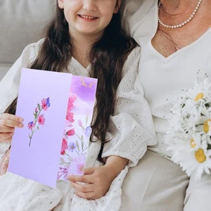 Mother's Day Card Thinking of You Wedding Graduation Spring Butterfly Flower - Picture 1 of 7