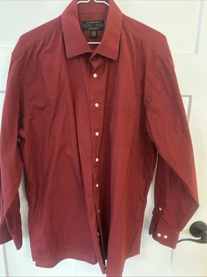 Camisa de Vestir Clásica Alexander Julian Colores-Rojo Vino Abotonada 17-17.5-34/35 Foto 1 de 4