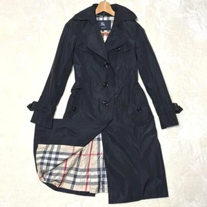Gabardina Burberry London Abrigo Nova Check Nylon Talla 38 Color Negro De Japón - Imagen 1 de 24