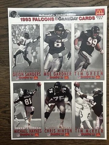 1993 McDonalds Ltd. Edition  GameDay Collector Cards ATL. FALCONS Sheets 1-3 - Picture 1 of 6