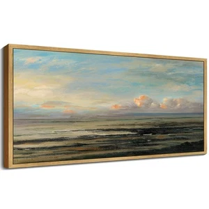 Vintage Landscape Framed Wall Art Retro Coastal Classic Paints Rustic Farmhou... - Picture 1 of 7