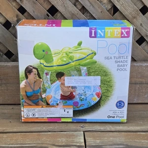 Intex Inflatable Turtle Baby Pool Outdoor Water Play With Built-in Sunshade 40" - Picture 1 of 6