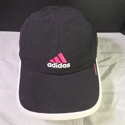 Adidas Sombrero Gorra Correa Trasera Negro Blanco Rosa Aeroready Malla Ventilación Correr Correr Caminata Campamento Foto 1 de 4