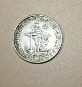 Süd Afrika, Zuid Africa 1942, Silber, 23,5 mm, VZ, Umlaufmünze, Florin, Georg VI - Bild 1 von 2
