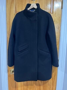 J. Crew Cocoon Old Money Coat in Italian Stadium Cloth Wool Nello Gori In Black - Picture 1 of 9