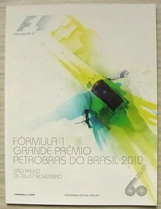 BRAZILIAN GRAND PRIX FORMULA ONE F1 2010 Official Programme SAO PAULO - Picture 1 of 2