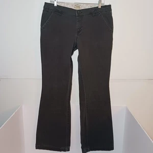 Vtg Arizona Low Rise Flared Chino Pants Women Jr Sz 13 Black Stretch 32X33 - Picture 1 of 7