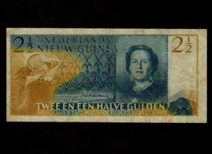 Netherlands New Guinea:P-12,2½ Gulden,1954 * Queen Juliana * VF * - Picture 1 of 2