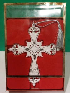 ADORNO CRUZ LENOX Platino -- Primera Calidad -- 2 Caras -- NUEVO en CAJA - Imagen 1 de 5