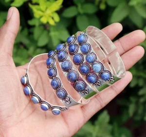 Lote de 5 brazaletes de piedra de lapislázuli natural ~ pulsera de ansiedad ~ delicado brazalete ~ regálalo - Imagen 1 de 3