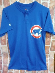 Chicago Cubs Shirt Men's Small Majestic Logo Blue Short Sleeve MLB - Bild 1 von 8