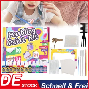 Marbling Paint Kit für Kinder 12 Farben Marmorierfarbe Kunst Kreatives Geschenk - Bild 1 von 8