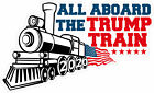 Trump 2020 All Aboard The Trump Train Laminated Vinyl Bumper Sticker Decal
