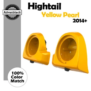 6.5" Speaker Pods Lower Vented Fairings HIGHTAIL YELLOW PEARL For Harley 2014+ - Picture 1 of 5