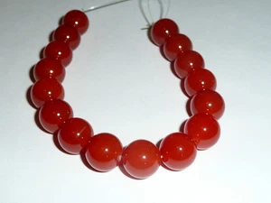 Beautiful Grade A  Glossy Red Carnelian 12mm Round Beads - Picture 1 of 5