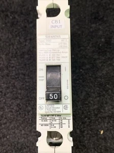 SIEMENS CQD150 CIRCUIT BREAKER 50A 277VAC 125VDC 1POLE - Picture 1 of 7