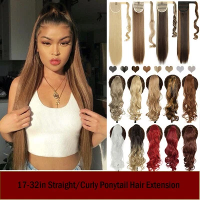 Lady Wrap Ponytail Hairpiece Clip in Hair Extension as Human Hair Super Long UK - Image 1 of 4