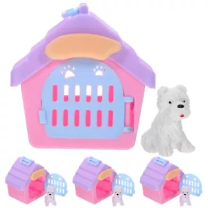 4 Sets Dog House Models Kids Present Dog Miniature Kids Toy Doll House Toy House - Picture 1 of 12