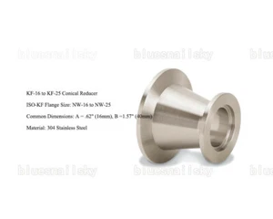 Reductor cónico US KF-25 (NW-25) a KF-16 (NW-16), adaptador de vacío, acero inoxidable - Imagen 1 de 8
