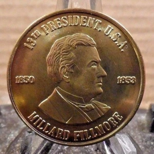 UNCIRCULATED  BRONZE LIKE M. FILLMORE (PRESIDENT #13) MEDALLION (010117) - Picture 1 of 3