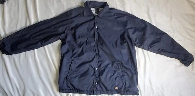 Dickies Snap 前衬里风衣男式尼龙夹克蓝色 L 码 — 第 1/4 张图片