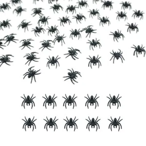50 Mini Fake Plastic Spiders Realistic Halloween Prank Props Scary Decorations - Picture 1 of 6