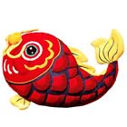 Chinese Gold Ingot Plush Cushion New Year Koi Fish Embroidery Pillow  Home