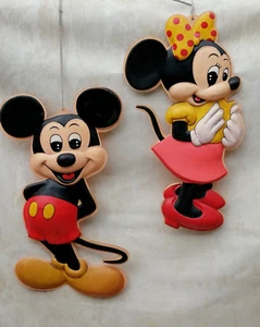 Walt Disney Minnie y Micky Mouse Figura Hueca 70 x 40 cm Mural Midcentury - Imagen 1 de 20