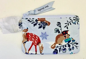 Vera Bradley ZIP ID CASE Merry Mischief Snow Day Deer Snowflake NEW LTD Edition - Picture 1 of 7