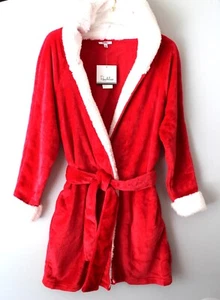 ROUDELAIN Bata envolvente de piel sintética Sherpa con capucha talla pequeña rojo carmesí venta al por menor $58 - Imagen 1 de 3