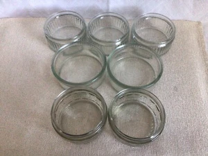 7 Glas - Schälchen für Dessert und Dips - 3 mit Plastikdeckel - 120 - 140 ml - Bild 1 von 8