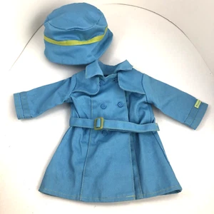 American Girl Rainy Day BLUE & GREEN RAIN COAT Raincoat with Matching Hat - Picture 1 of 5