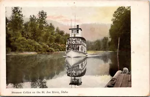 Postal antigua de identificación de Idaho de vapor Colfax en el río St Joe de colección de la década de 1910 - Imagen 1 de 2