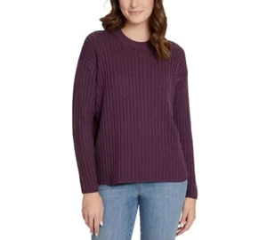 Jessica Simpson Women's Ribbed Sweater, Purple, Size XL - Picture 1 of 5