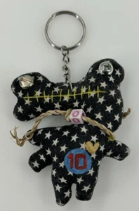 Plsush Animal Keychain Blue Stars 10 Oddly Shaped Handmade Key Ring Fob - Picture 1 of 8