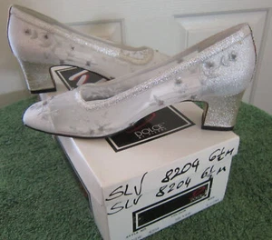 Neu Vintage Dolce by Pierre Silber Satin Mesh bestickt Blumen Schuhe Pumps 6 1/2M - Bild 1 von 5