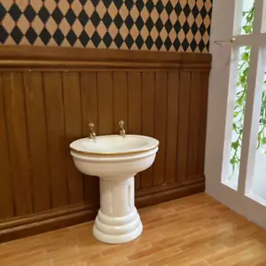 Maßstab 1:12 Puppenhaus Miniatur Vintage Waschbecken Zubehör Badezimmer Möbel - Bild 1 von 5