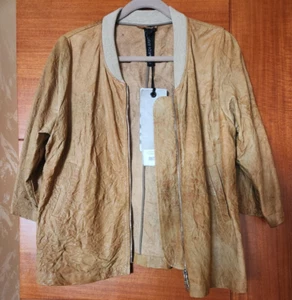 Neue Giorgio Brato Echtleder hellbraune Jacke vorne & seitliche Reißverschlüsse, Italy, 40 (8/10) - Bild 1 von 19
