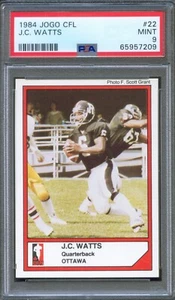 1984 Jogo CFL #22 J.C. WATTS Ottawa Rough Riders OKLAHOMA Sooners PSA 9 - Bild 1 von 2