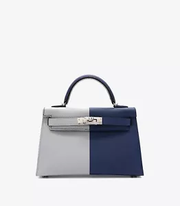 Hermès Bleu Glacier & Bleu Indigo Epsom Leather HSS Special Order Kelly 20cm II - Picture 1 of 4