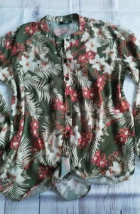 Wallis Buttoned Shirt blouse Top uk Size 18 casual long Sleeve Tropical tp3 - Picture 1 of 4