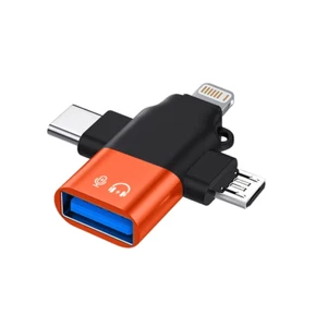 USB A Buchse auf Typ C, Micro, 8 Pin iPhone OTG Adapter Konverter schnelles Aufladen - Bild 1 von 9