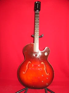 Harmony 1965 Red Burst H 54 Rocket Thinline Hollow Body & Neck - Picture 1 of 9